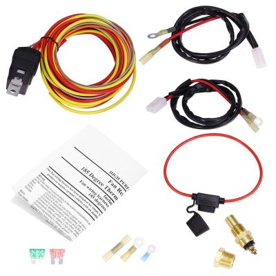 China 1PCS Dual Electric Cooling Fan Wire Harness Kit 185 On 165 Off Thermostat 50 AMP Relay New for sale