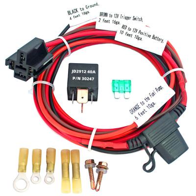 China Sealed Electric Fuel Pump Wiring Harness Relay Kit 40A Waterproof Relay Switch Kit 12V Relay for sale