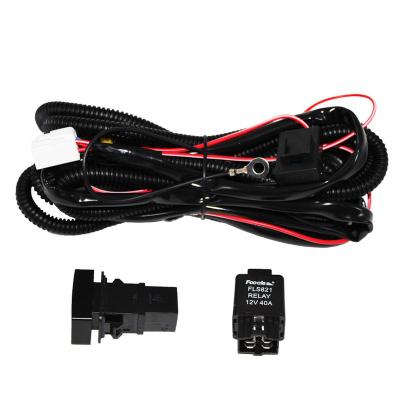 China Automobile Car Fog Light Wiring Harness H11 Socket Wire + Switch with LED indicators AT Relay 40A For Ford Renault Citroen Peugeot for sale