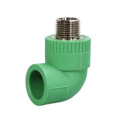 China MG-E015 plumbing ppr pipe fittings ppr male thread brass elbow fitting for ppr duct/reducer male elbow equal for sale