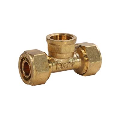 China PEX-Al-Pex MG-F011 Pipe Fittings Female Thread Brass Tee Brass Compression Fittings Equal/Reduce for sale