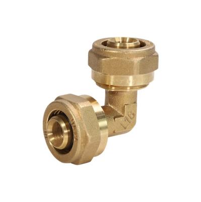 China MG-F005 Brass Tubing Compression Equal Brass Elbow Fittings For PERT/Reducing Pipe Equal for sale