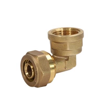 China PERT MG-F006 Female Brass Elbow/Reduction Adapter Compression Elbow Fitting Fit Pipe Fittings Equal for sale