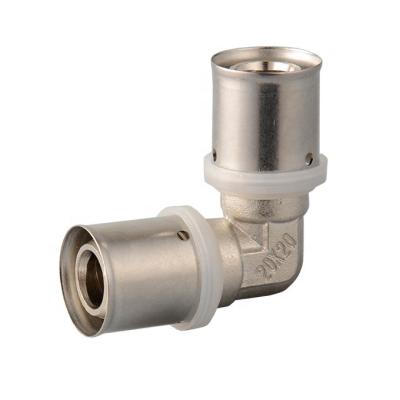 China MG-G005 Brass Press Pipe Fitting Elbow for pex al pex hot water floor heating pipes equalize/reduce for sale