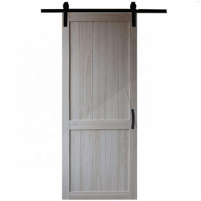 China Windproof PVC Veneered Solid Core Interior Sliding Barn Door Panel Rustic Barn Doors with Kit Top Hardware for sale