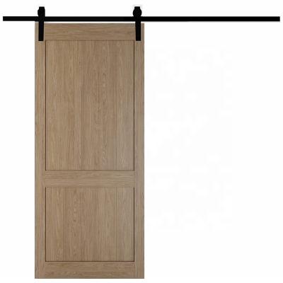 China Windproof Colored PVC Veneered Interior Sliding Barn Door For Modern Design With Hardware Kit for sale