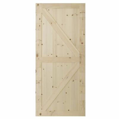 China Interior Decoration Unfinished Barn Door China Factory CE ISO Arrow Sliding Pine Wood Barn Door Kit for sale