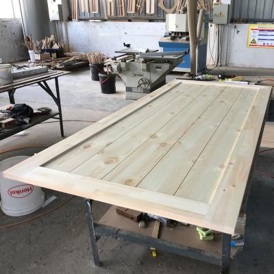 China Sliding Knotty Pine Natural Laminated Rustic Barn Door To Go With Sliding Track System for sale