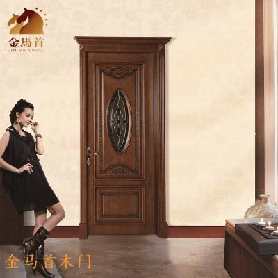 China CE Traditional Interior Design Hotel Villa Door China Manufacture Solid Wood Bedroom Door for sale