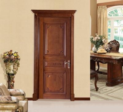 China 2021 Hot Sale Sound Insulation Wooden Door China JMS Factory Carved Design Solid Wood Interior Apartment Doors for sale