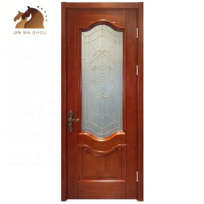 China China Jinmashou Brand Doors Manufacture CE Traditional Wooden Bedroom Solid Wood Door Decoration China Door for sale