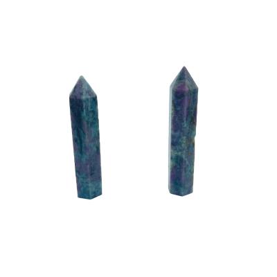 China High Quality Natural Europe Blue and Red Rounds Crystal Wand Points Handmade Ruby Zoisite Kyanite for Saling for sale