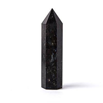 China Europe Wholesale Natural Gemstone Healing Crystal Astrophyllite Crystal Point For Home Decoration for sale