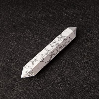 China High quality natural howlite folk crystal quartz crafts Europe double lap point for sale