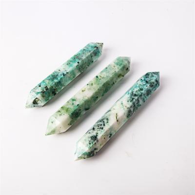 China Europe wholesale crystals new arrive hot sale chrysocolla tower double point chrysocolla for sale