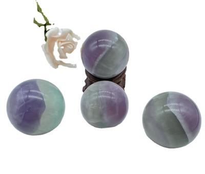 China High Quality Natural Fluorite Crystal Sphere Polished Healing Ball From Europe Green And Purple For Craft for sale