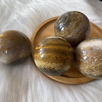 China Europe Crystal Ball Polished Natural Rainbow Ocean Bulk Wholesale Jasper Crystal Sphere For Decoration for sale