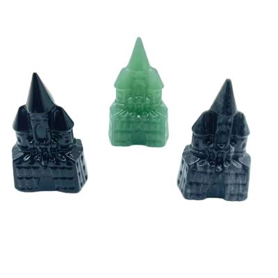 China Wholesale Europe Castle Hand Carved To Engrave Home Folk Crafts Natural Crystal Carving For Gift for sale