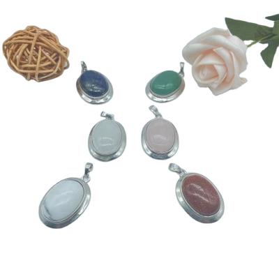 China Europe Nature Stone Pendants Jewelry Charms Healing Simple Face For DIY Pendant Necklace Making for sale