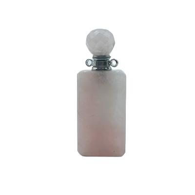 China Europe Factory Price Natural Amethyst Essential Oil Crystal Bottles Perfume Bottle Necklace Pendant for sale