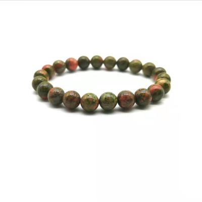 China Europe wholesale natural handmade unakite beaded bracelet for ladies jewelry accessories for sale