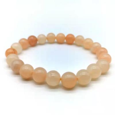 China Wholesale Europe 8/mm Natural Pink Stone Aventurine Bead Trendy Elastic Bracelets for sale