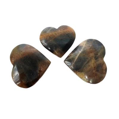 China Oregon Black Crystal Sunstone Europe Healing Sunstone Heart Moonstone Crystal Black Heart Sunstone for sale