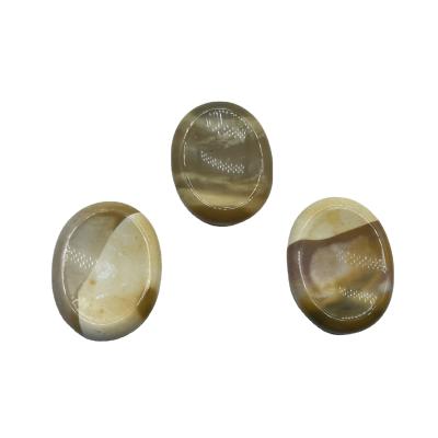 China Wholesale Colored Natural Crystal Gemstone Thumb Stone Europe Mookite Worry Stone For Healing for sale