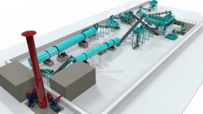 China Cow Dung Composting Granulation Plant Organic Fertilizer Production Line for sale