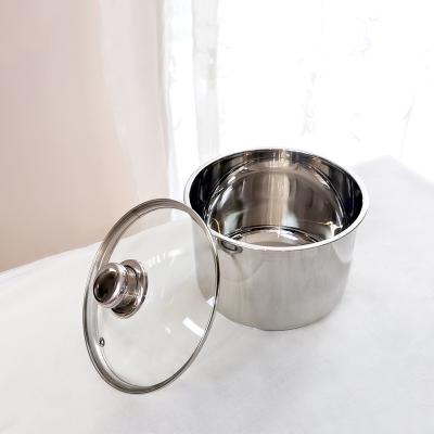 China Sustainable High Quality Mirror Polished Kitchen Cookware Double Handle Stainless Steel Casserole Soup Pot With Glass Lid for sale