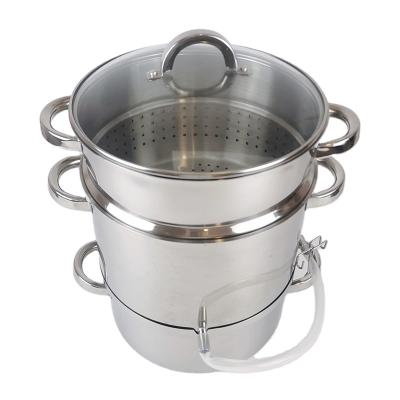 China Multifunctional 3-layer hot sale viable stainless steel induction food, fruit and vegetable steam induction distillation pot set for sale