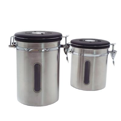 China Sustainable Set Stainless Steel Airtight Seal Storage Tea Premium Coffee Bean Sugar Canister for sale