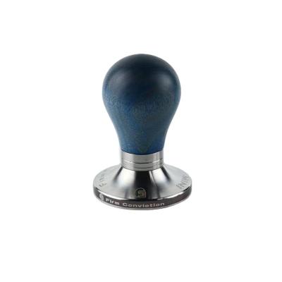 China New Design Sustainable Coffee Machine Accessories 316 Stainless Steel Coffee Tamper 58.5mm Rosewood for sale