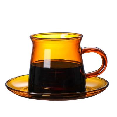 China High Borosilicate Glass Brew Coffee Cup Glass Coffee Mug Disposable Reusable Coffee Cup for sale