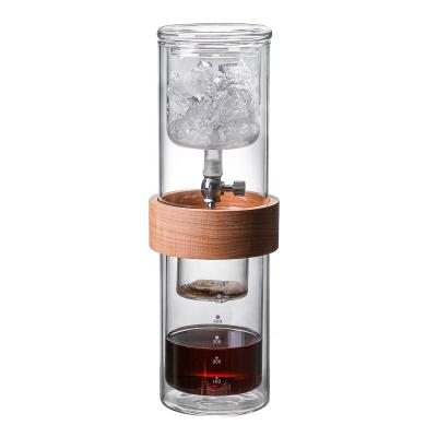 China WITH LID Glass Tea High Borosilicate Brew Cold Drip Pot Glass Tea Can Coffee Cold Brewer Portable Dripper Cold Pot for sale