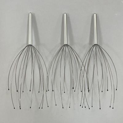 China Relaxes Stressed Muscles Helps To Relieve Headed Aches And Pains Handle Product 12 Head Silver Hair Scalp Massager Claw Handheld Tool To Relieve Stress And Relax Client Lettering body for sale