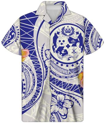 China Hawaii trend men's shirt anti-pilling button cheap custom made luxury design Polynesia new for sale