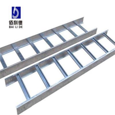 China Innovative Quick Installation Ladder Cable Tray Office Furniture And Outdoor Type Max Silver Finish Customized Steel Surface Ladder Tray for sale