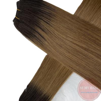 China Silky Straight Wave Russian Remy Flat Hair Weave Hair Weft Extension Popular In Market for sale