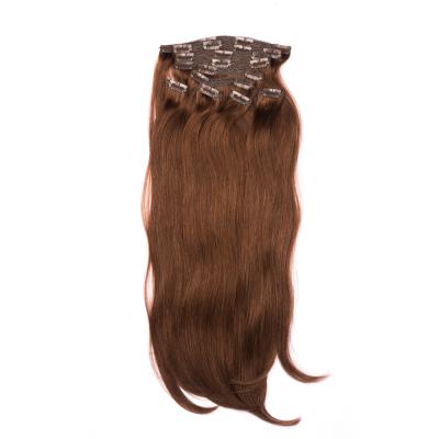 China Silky Straight Wave Clip In Hair Extensions 100% Remy Hair Extensions Double Drawn Double Lace Wefted Backed Long Lasting Silky Soft for sale