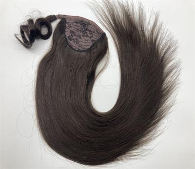 China Barely Shedding Natural Straight Blonde Remy Hair Ponytail Extensions Thick Soft Hair Extensions 100% Women's Ponytail Wholesale Grade 12 Real for sale