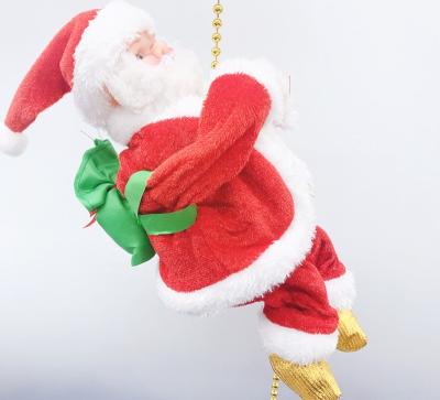 China Christmas Electric Decoration Hot Sale Santa Claus Climbing Beads Ladder Santa Claus Children Gift Electric Toys for sale