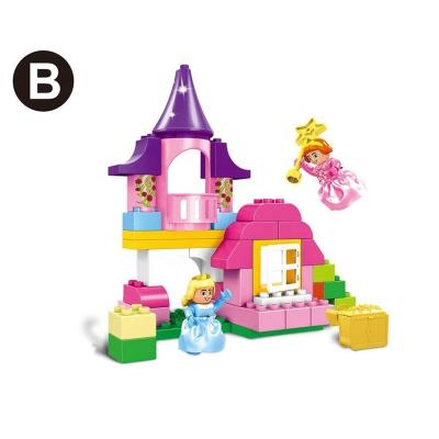 China Large Particle Building Blocks Toy Children's Happy Princess 50 Blocks Assembled For Girls 3-6 Years Old Building Block Toy for sale