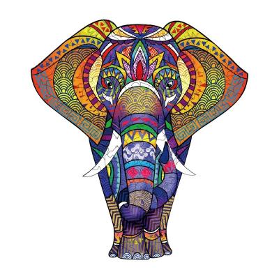 China 3D Wooden Jigsaw Puzzle Adult Kids DIY Eco-friendly Material Wooden Puzzle Elephant Shape Birthday Gift Wooden Puzzle for sale