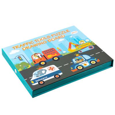 China Educational Toy Children's Wooden Traffic Knowledge 3D Children's Enlightenment Puzzle Toy for sale