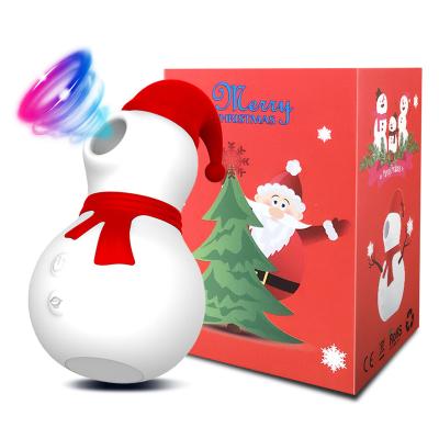 China Rechargeable Silicone Vibrator Christmas Snowman G Spot Nipple Sex Toys Vaginal Stimulate Clitoral Sucking Vibrator for sale