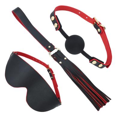 China Sex Fun BDSM Set Leather Gear New Bondage Paddle Kit Hand Cuffs Sex Collar Bondage Toys Sexy Spanking SM Role Play Accpeted Sex Fun for sale