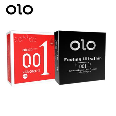 China OLO Aids Prevention Silicone Condom Male Super Sensitive Bulk Sex Condom And Sexy Lubricants Sex Women 001 3pcs for sale