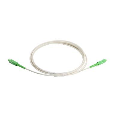 China FTTH Lszh G657a1 Single Mode SC APC Single Sided White Fiber Optic Patch Cord SC APC 3m for sale