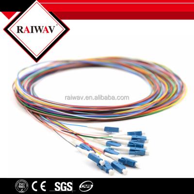 China CATV/LAN/FTTP/Telecommunication Wholesale 0.9mm 12 Colored Fiber Bundles Pigtail 12F LC UPC Optical Pigtail for sale